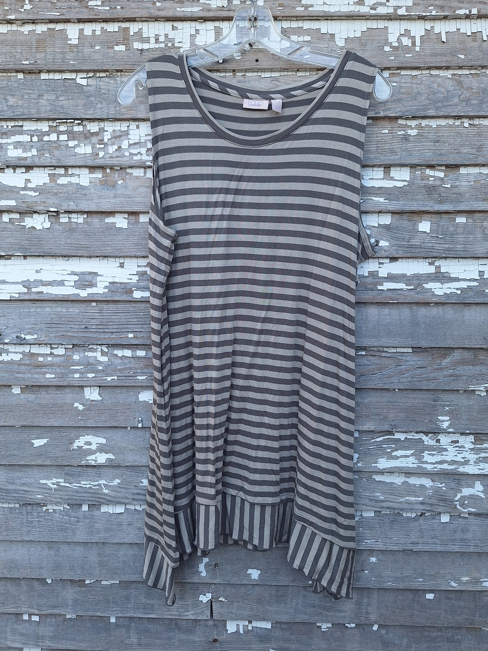 LOGO by Lori Goldstein Striped Sleeveless Tunic Top Size XL